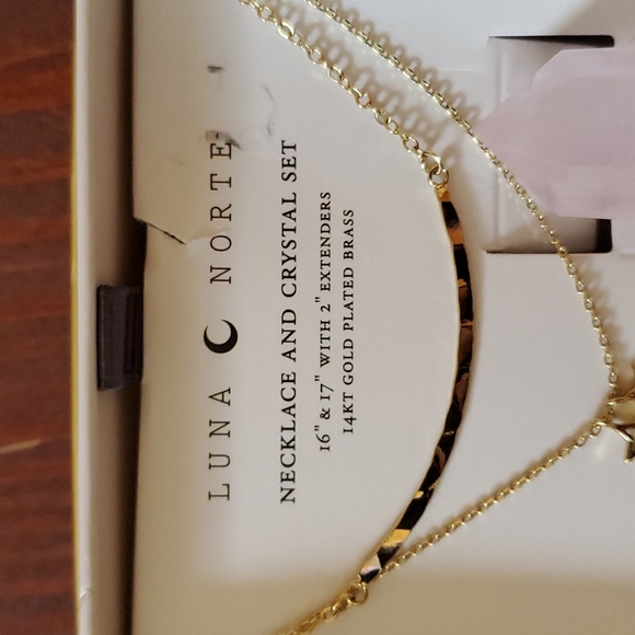 Rose quartz luna norte crystal and necklace set - Picture 4 of 4